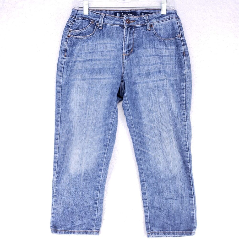 Salt Works Med Rise Crop Capri Women Size 4 Denim Casual Pants